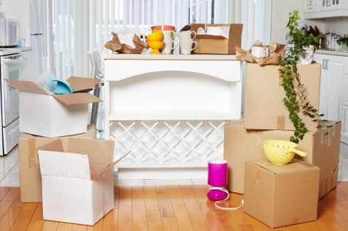 Assorted packing boxes and wrapping materials ready for a Croydon move