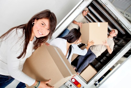 Careful loading of business items for a Croydon office move