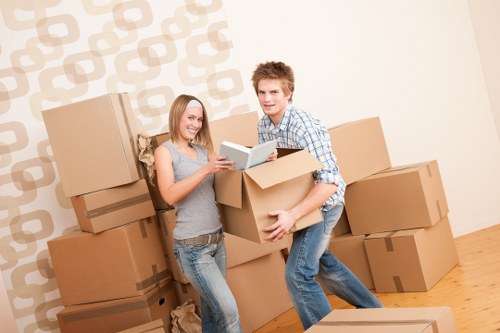 Local movers handling access challenges in a Croydon flat